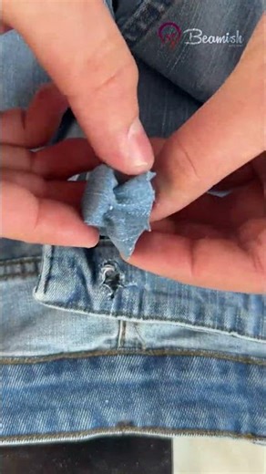 DIY pants button fix hack 👖✨#quick #easy #pants #button #fix