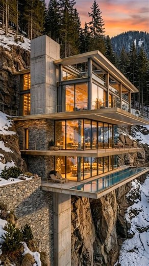 Ultra Luxury Homes | Drone Views on Instagram: "This isn’t CGI. This is real engineering. A structure built directly into a mountain cliff — designed to handle gravity, weather, and time itself. Would you live here? 🤔👇 Follow @infinitybuildviews for: • Extreme construction • Engineering marvels • Luxury & modern architecture • Real build progress #engineeringmarvel #constructionreels #modernarchitecture #luxuryhomes #structuralengineering #architecturelovers #usareels #reelsinstagram #mountain