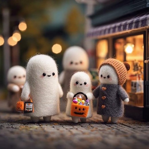 A Cute Little Ghost Goes Trick-or-Treating | Short Halloween Film