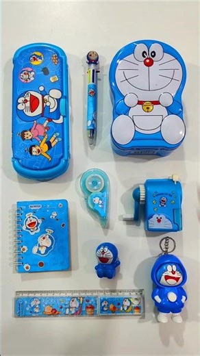 Elegant Doraemon Stationery Items, Pencil Box, Coin Bank, Sharpener, Ruler #stationery #backtoschool
