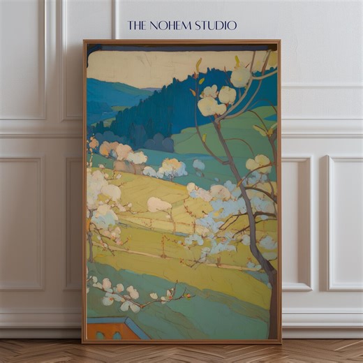 Spring Blossom Valley – Post-impressionist Landscape Oil Painting, Digital Download - Etsy