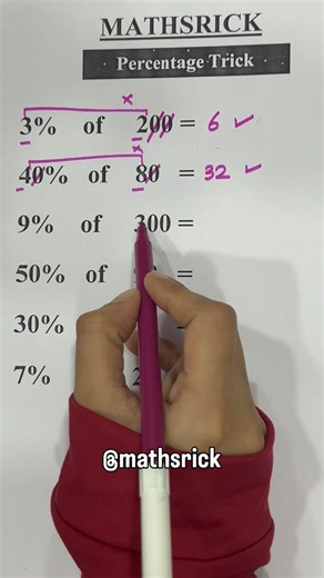 Mathsrick on Instagram: "Percentage Trick 📚✅"