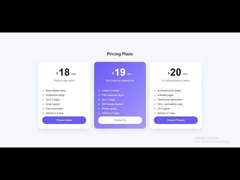Subscription Plan UI | Pricing Page HTML CSS