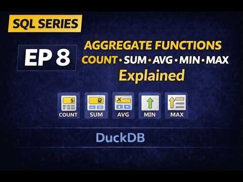 SQL for Data Analysis | Episode 8 — Aggregate Functions (COUNT, SUM, AVG, MIN, MAX) | DuckDB