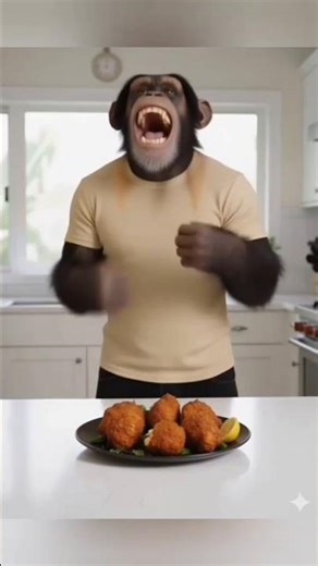 Butter T-Shirt Chimpanzee Chef | Safe Chicken 65 Cooking Story 🐒🍗