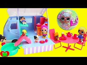 LOL Surprise Dolls Camping With Camper Van