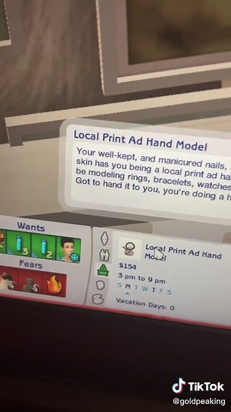 Active Modeling Career Sims in Sims 2