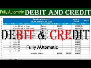 Fully Automatic Debit and Credit in Excel by learning Center in Urdu/hindi