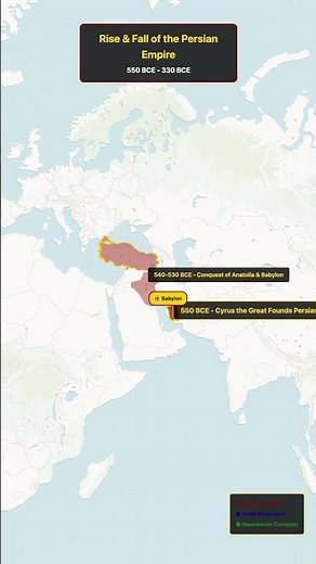 Rise & Fall of the Persian Empire – 550-330 BCE (Animated Map) #historyshorts #ancientcivilization