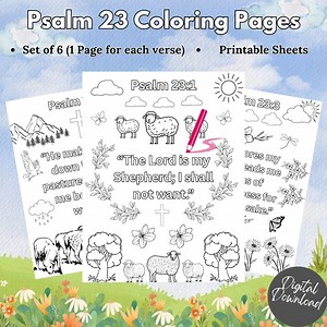 Psalm 23 Coloring Pages, Bible Verse Craft (digital Download) - Etsy