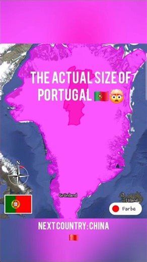 the actual size of Portugal 🇵🇹🤯 #map #fy #geographythroughmaps #mapguide #fypシ #geography #portugal