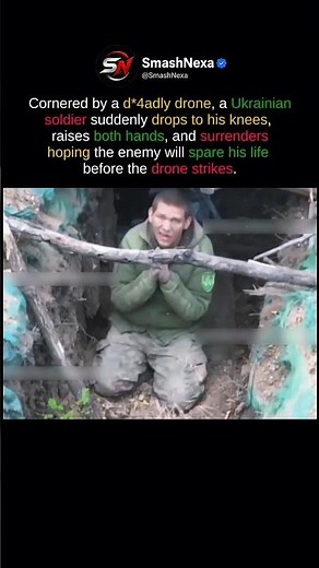 Soldier Surrenders as a Drone Approaches #Shorts #Military #History