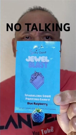 👂ASMR SILKY GEM JEWEL BLAST SPARKLING SOUR POPPING CANDY BLUE RASPBERRY EATING SOUNDS👂#shorts