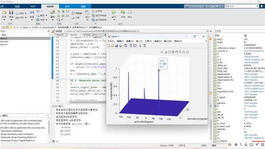 基于均匀圆阵的相干信源二维DOA估计（2D-MUSIC）-matlab代码实现