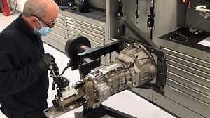 The V12 Vanquish manual conversion is a modification of the gearbox originally installed in the car. Here the manual selector action is being tested. | Aston Martin Works