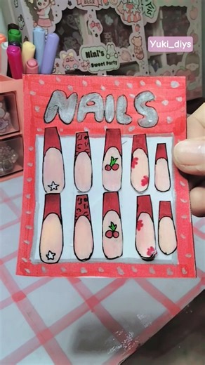 diy paper nails💅💅 #fakenail #diy #aesthetic #tutorial #fypシ #viral #shorts