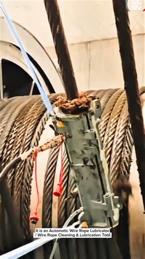 Automatic Wire Rope Lubrication Tool | Industrial Cable Cleaning & Greasing Process