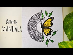 how to draw a butterfly 🦋✨ | mandala art for beginners | butterfly mandala art | drawing tutorial