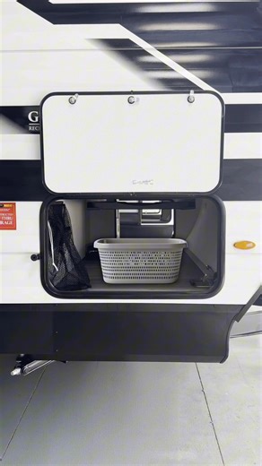 9.3K views · 26 reactions | Travel Tip Tuesday! Travel smarter, not harder with our unobstructed pass-through storage! A packing tip, campsite hack, or boondocking advice, keep a collapsible laundry bin in your pass-through storage for wet clothes, muddy shoes, or dirty towels - perfect after a lake day or rainy hike. Drop your best travel hack below ⬇️ #gdrv4life #granddesignrv #rvfloorplan #rvtravel #rvlife #travelhack #lifeontheroad #campingtips | Grand Design RV | Facebook