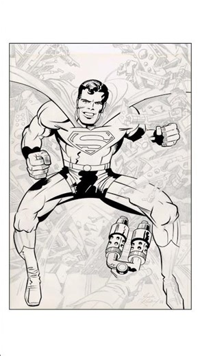 Digital Inking Process: Superman penciled by Jack Kirby #inking #digitalinking #clipstudiopaint
