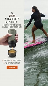 Designed for the Journey, Built for the Brew. Meet Wacaco - compact, manual espresso makers engineered for life on the move. Whether it’s a weekend getaway, a cross-country road trip, or a hike up the nearest peak, Wacaco brings espresso to your adventure. Shop Now. | Wacaco - Portable Coffee and Espresso Machines