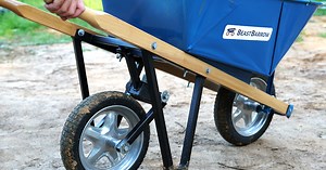 Inline wheel attachment makes barrows more maneuverable