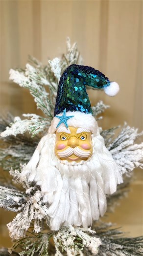 🎅 Beachy Santa Ornament — Cute Coastal Christmas Dollar Tree DIY | Crafty Beach