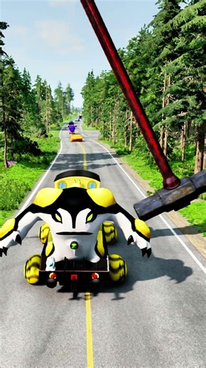 BeamNG Drive, weight and size crash, vehicle comparison test, realistic damage #beamngdrive