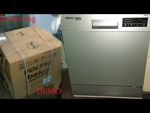 Voltas beko 8 place table top dishwasher, unboxing installation and demo model - DT8S OR DT8B