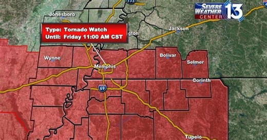 WATCH: Tornado Watch for most of the area, Wind Advisory and Storm Threats issued