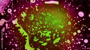 Beautiful fast motion of liquid pattern splashes and bubbles