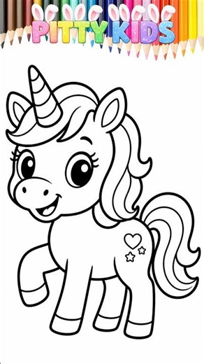 Cute Unicorn Drawing and Coloring for Kids 🦄🎨 | Let’s Learn Colors