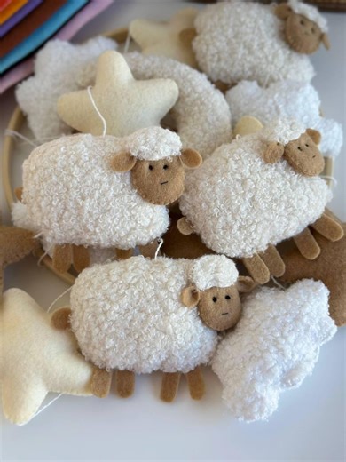 Handmade Boucle Sheep Baby Mobile: Charming Nursery Decor - Etsy