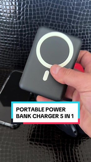 Check out this 5-in-1 portable power bank! 💡 Charge 5 devices on the go with built-in cables and ports so you don’t miss out! . . #techgadgets #powerbank #powerbankcharger #charger #iphonecharger #portablecharger #portable #10000mah #ttshop #tiktokshopfinds