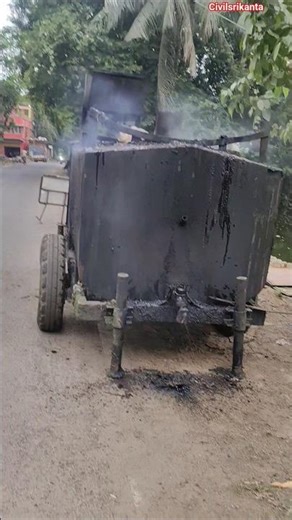 Taring works |Bitumen tar mixer machine| Road |#short #construction