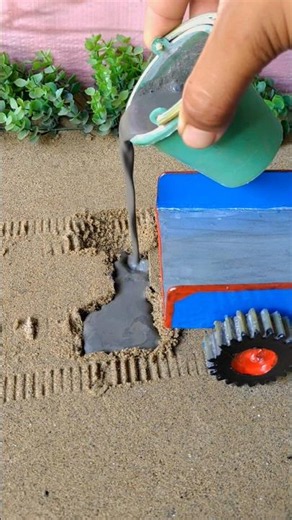 diy tractor concrete mini bases making || #shorts