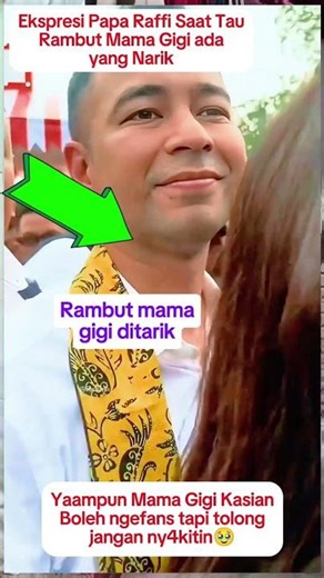 Raffi Ahmad's expression when Mama Gigi's hair was pulled #shorts #shortvideo #raffiahmad