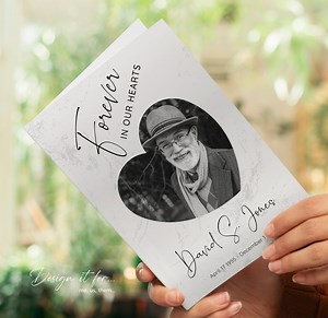 Heart Funeral Program Template, Funeral Program, Obituary Template, Funeral Service Forever in Our Hearts, Memorial Program - Etsy