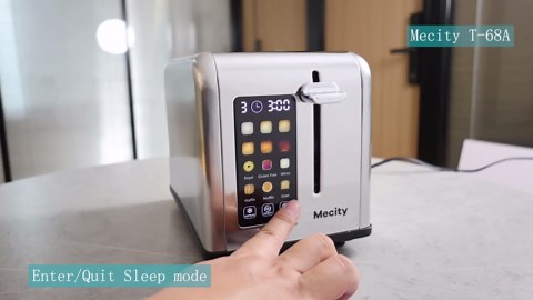 Mecity 2 Slice Toaster Touch Screen 1.5" Wide Slot, Stainless Steel Smart Bread Toaster for Bagel Muffin Waffle Gluten Free Breads, Timer, Defrost, Reheat, 120V 825W