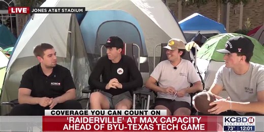 'Raiderville' at max capacity ahead of BYU-Texas Tech game