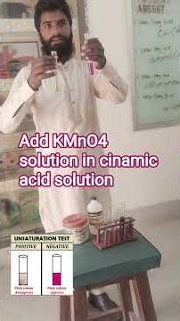 Unsaturation Test Using KMnO₄ and Cinnamic Acid | Chemistry Practical | KWS
