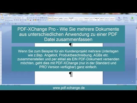 PDF-XChange Pro - Wie Sie mehrere Dokumente zu einer PDF Datei zusammenfassen