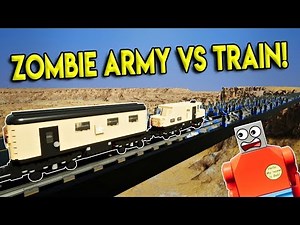 LEGO ZOMBIE ARMY VS TRAIN DESTRUCTION! - Brick Rigs Gameplay Challenge & Creations