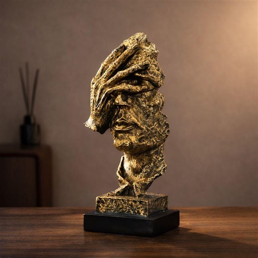 Abstract Face Sculpture, Emotional Decor Figure, Modern Classical Resin Statue, Thinking Expression Art, Greek Roman Style Home Decor - Etsy