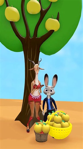Judy and Galleze harvest the apple orchard. #zootopia2