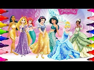 How to Color|Disney Princess Coloring Pages| Ariel|Aurora and Cinderella|Kids Girls Art