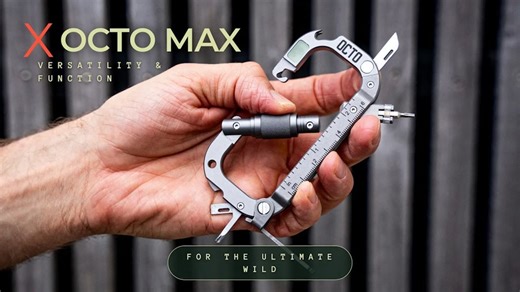 OCTO MAX rugged Titanium 20-in-1 multitool carabiner