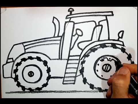 Drawing a Massive Tractor Step by Step 🚜 | Realistic Pencil Art