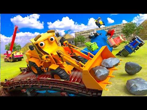 Bridge Trouble: Can the Bulldozer Clear the Giant Rocks? 😱🪨 | Cement Vehicle Animation