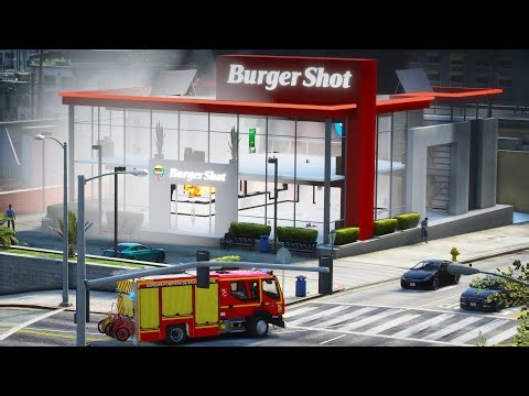 [GTA 5] 🔥FIRE BREAKS OUT IN A FAMOUS FAST FOOD RESTAURANT | FIREFIGHTERS 🚒 | SDIS 77